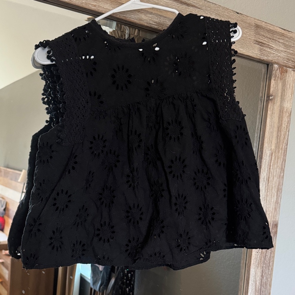 Zara Black Lace Detail Top